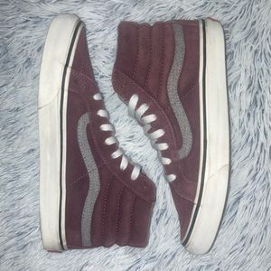 Van's 8 Sk8 Hi Maroon/Gray Suede Shoes